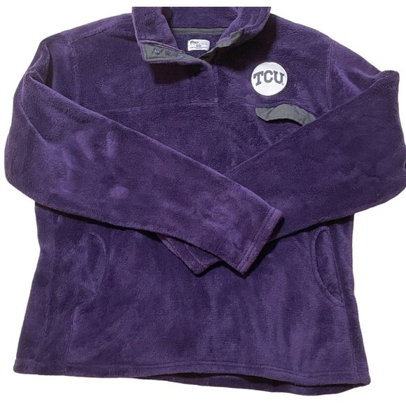 Pro Edge TCU Purple Half Snap Fleece Pullover Girls XL Collegiate NCAA Football - Picture 3 of 7